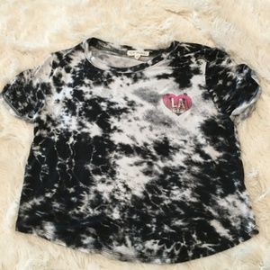L.A HEARTS Tie Dye Heart Marble Stretch Top